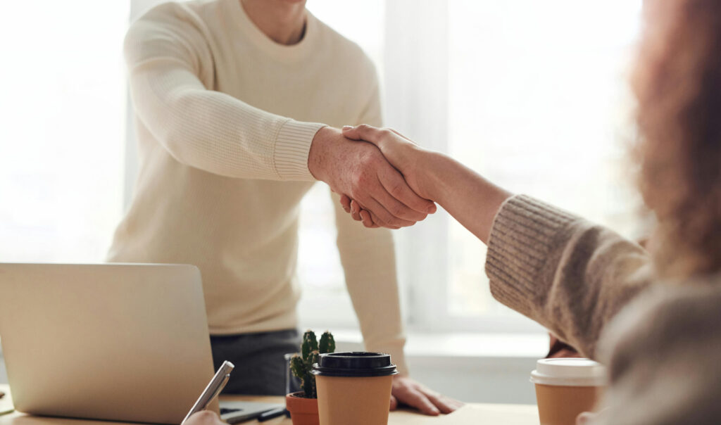 Job interview, handshake